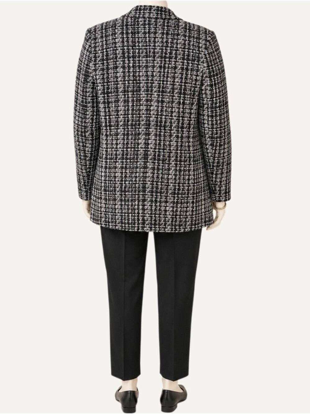 Quiet Luxury Tweed Lurex One Button Blazer Jacket 2X Office Chic NWT - Picture 3 of 9